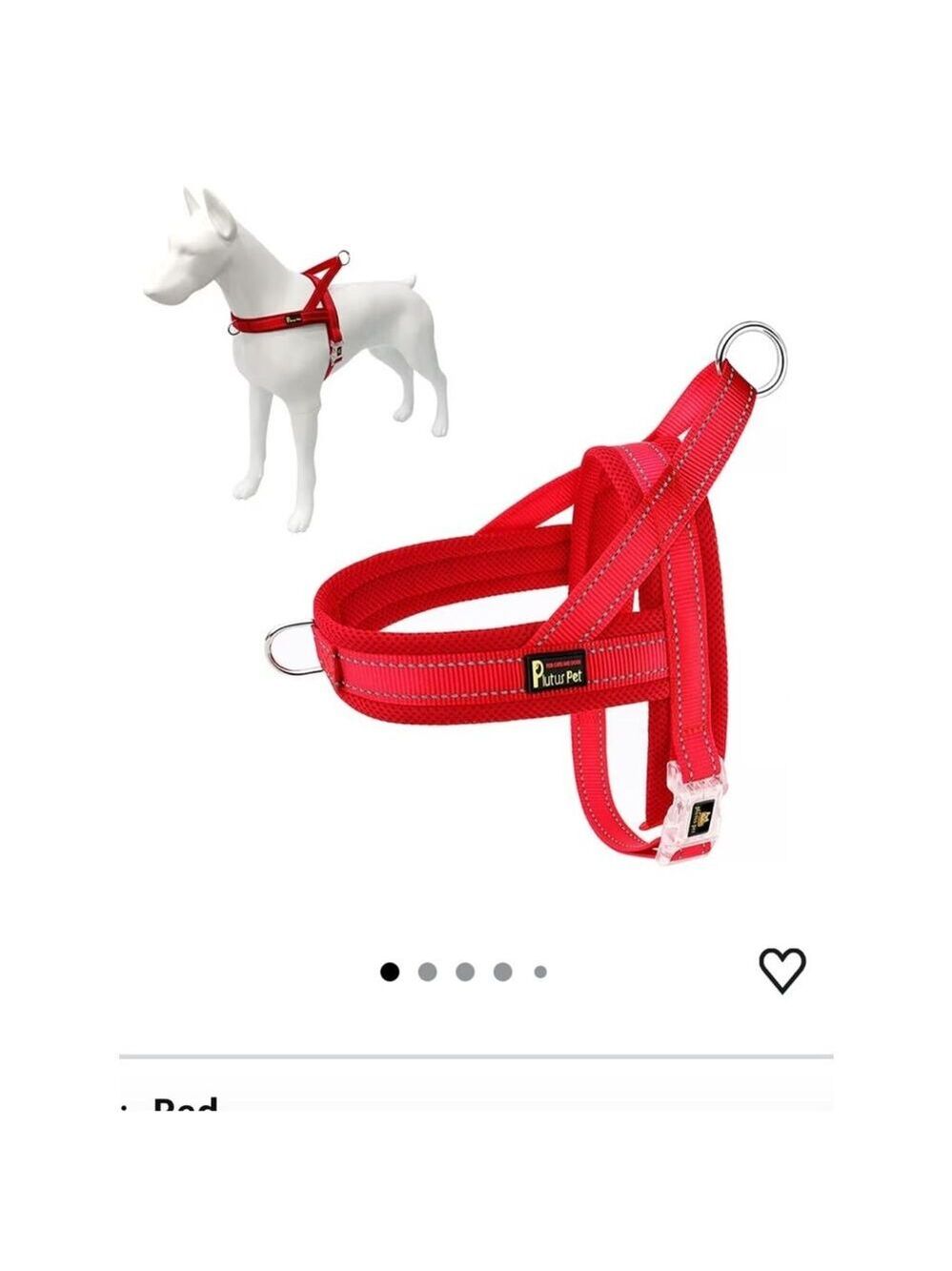 Plutus Pet No Pull Dog Harness XS Red Adjustable Reflective Mesh Harness